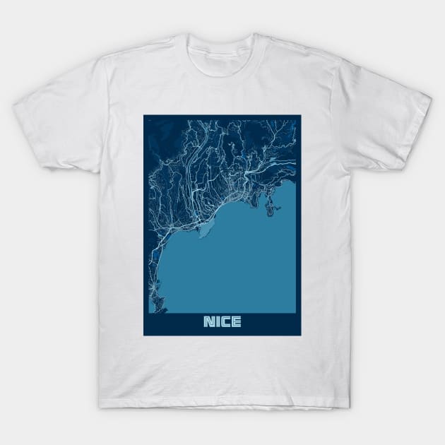 Nice - France Peace City Map T-Shirt by tienstencil